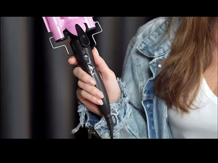 Chapinha Triondas Ondulador Formador Triplo 22mm Modelador de Cachos Onda Cabelo Cerâmica Para Longo E Curto 200°C