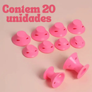 Rolo modelador de cabelo 20 unidades rosas de silicone cachos perfeitos