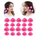 Rolo modelador de cabelo 20 unidades rosas de silicone cachos perfeitos