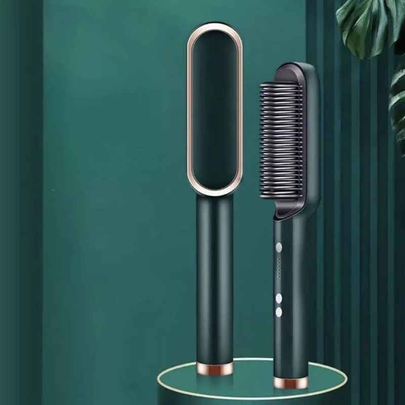 Escova Alisadora Bivolt 5 em 1 -Profissional Alisa, Hidrata, Modela, Alinha e Anti-Frizz Ultra Leve 378g para Viagens