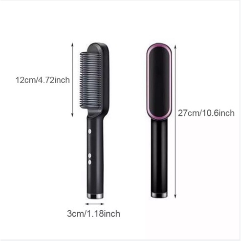 Escova Alisadora Bivolt 5 em 1 -Profissional Alisa, Hidrata, Modela, Alinha e Anti-Frizz Ultra Leve 378g para Viagens