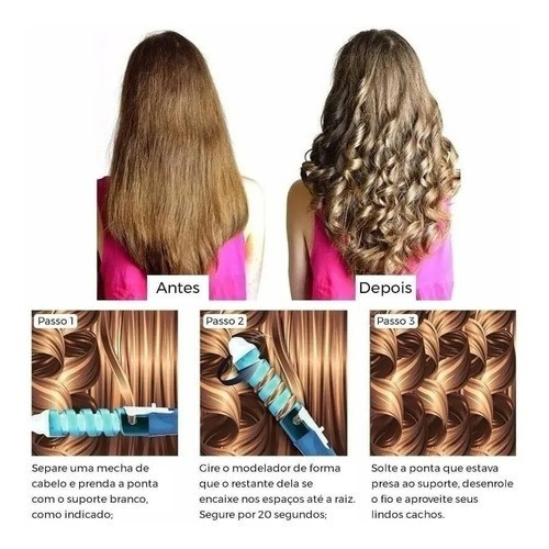 Modelador De Cachos Spiral Aparelho Modelador Para Fazer Cachos Cabelo 110v 2220v Bivolt