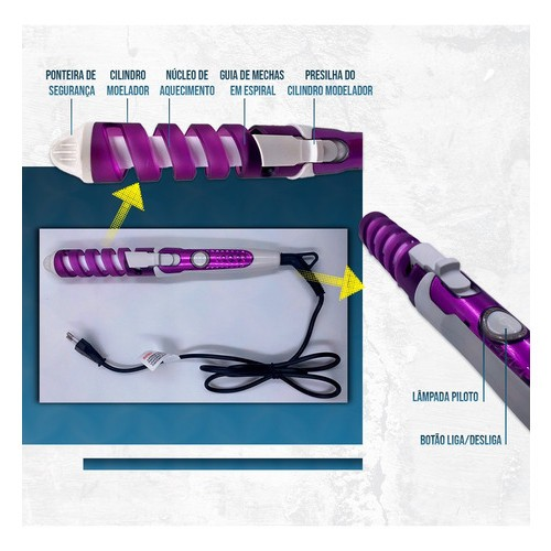 Modelador De Cachos Spiral Aparelho Modelador Para Fazer Cachos Cabelo 110v 2220v Bivolt