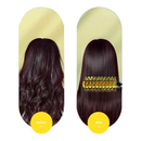 Escova De Cabelo Térmica Amarela Cerdas De Javali Mista Madeira