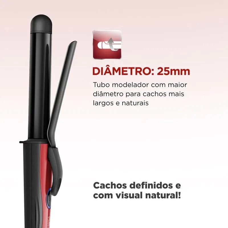 Babyliss Modelador de Cachos Mondial 25mm 210ºC EM-12 BIVOLT 110/220V Original