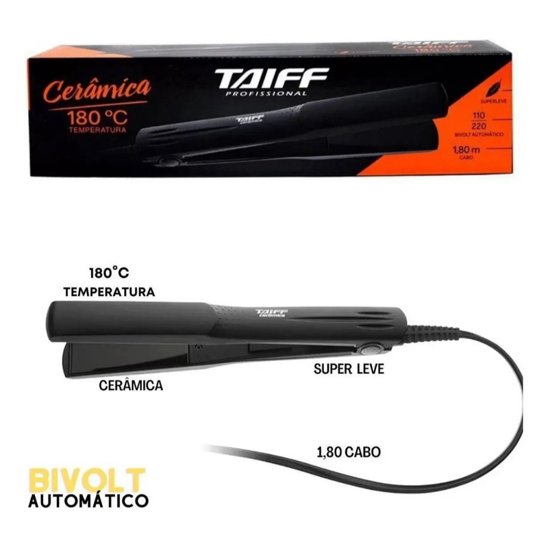 Chapinha Taiff Profissional Clássica Cerâmica Preta Bivolt