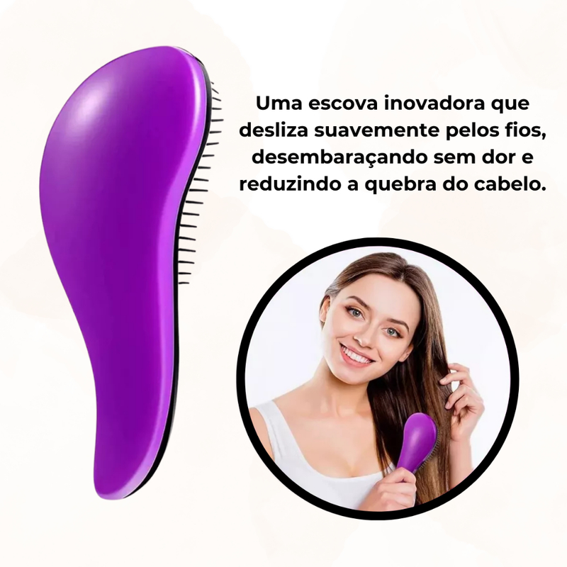 Escova Antifrizz Desembaraçadora flexivel cabelo cabelos cacheados lisos curto longo todos os tipos de cabelo macia
