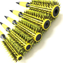 Escova De Cabelo Térmica Amarela Cerdas De Javali Mista Madeira