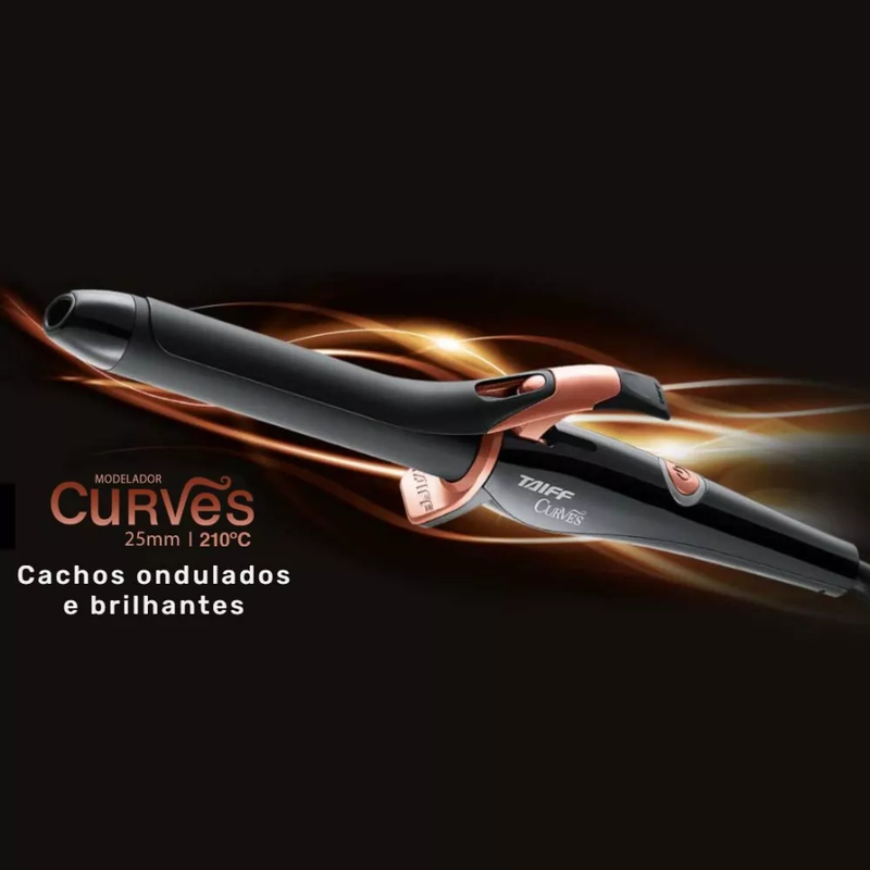 MODELADOR DE CABELOS PROFISSIONAL CURVES TAIFF BIVOLT AUTOMÁTICO 25MM