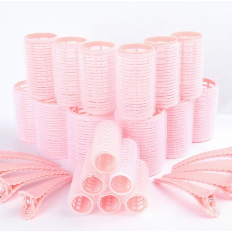 Kit 6/8 Bobs Cabelo Velcro Modeladores + 6/8 Prendedores, DIY Styling Tools tamanho Grandes 6.2x4cm/Medios 6.2*3.2cm