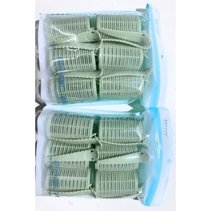 Kit 6/8 Bobs Cabelo Velcro Modeladores + 6/8 Prendedores, DIY Styling Tools tamanho Grandes 6.2x4cm/Medios 6.2*3.2cm