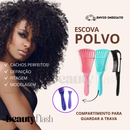 Kit 05 Escova Raquete Flex Escova Mágica e Polvo Massageador de Silicone Touca de Cetim Beauty Flash