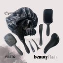 Kit 05 Escova Raquete Flex Escova Mágica e Polvo Massageador de Silicone Touca de Cetim Beauty Flash