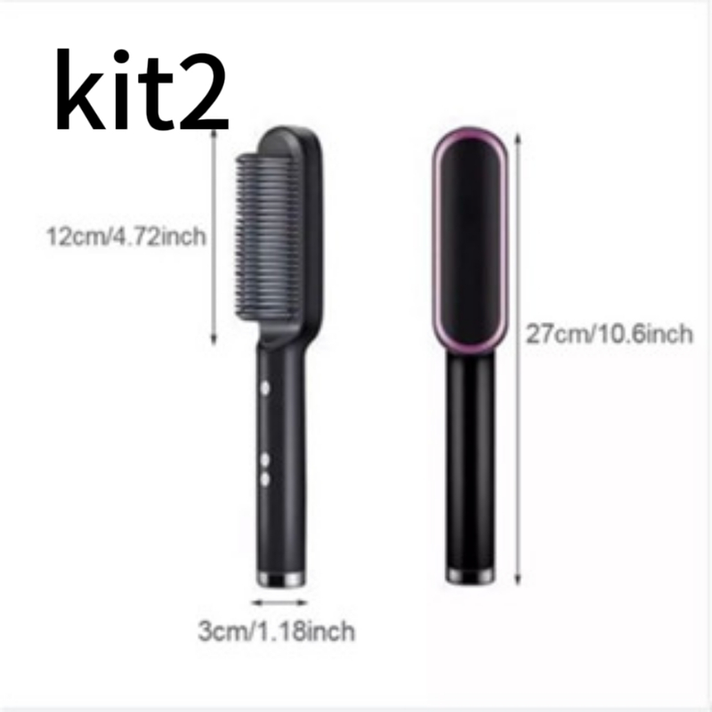 Escova Alisadora Bivolt 5 em 1 -Profissional Alisa, Hidrata, Modela, Alinha e Anti-Frizz Ultra Leve 378g para Viagens