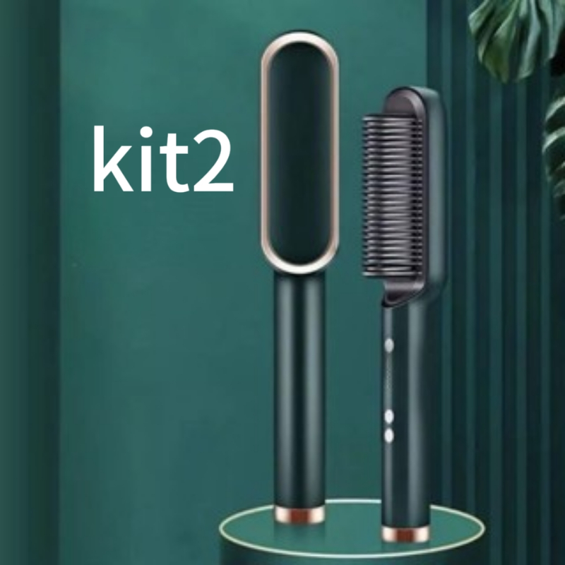 Escova Alisadora Bivolt 5 em 1 -Profissional Alisa, Hidrata, Modela, Alinha e Anti-Frizz Ultra Leve 378g para Viagens