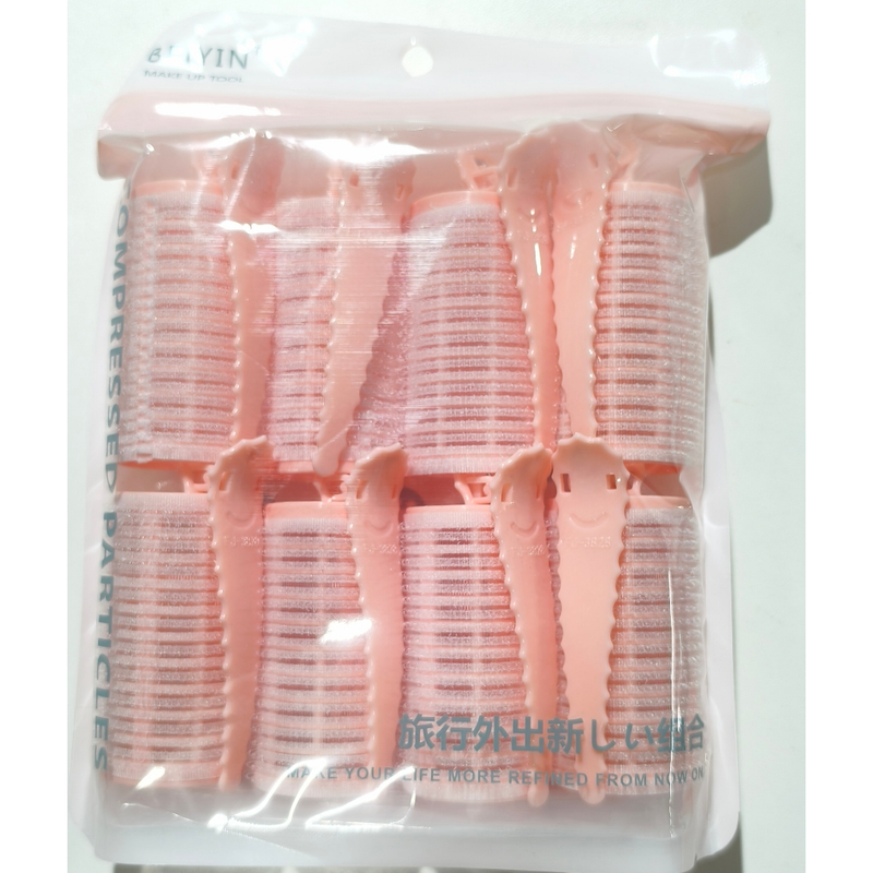 Kit 6/8 Bobs Cabelo Velcro Modeladores + 6/8 Prendedores, DIY Styling Tools tamanho Grandes 6.2x4cm/Medios 6.2*3.2cm
