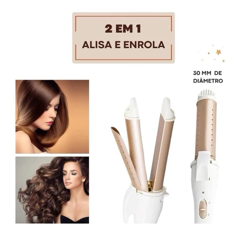 Modelador De Cachos E Chapinha 2 Em 1 Bivolt