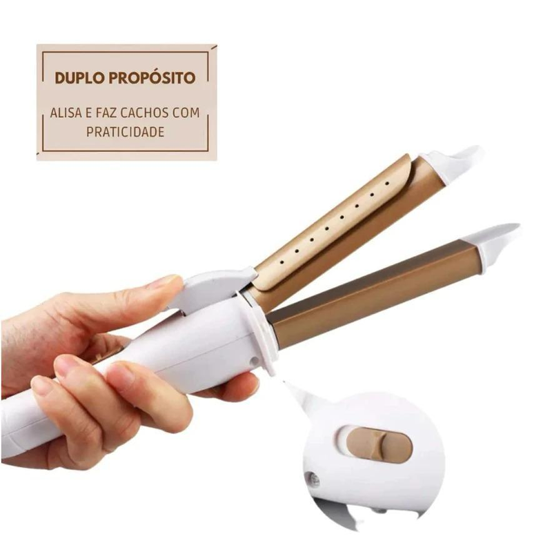 Modelador De Cachos E Chapinha 2 Em 1 Bivolt