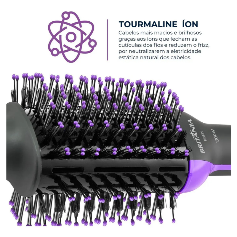 Escova Secadora Britânia 4 Em 1 Bes35 1300w Cor Preto - BIVOLT