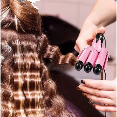 Chapinha Triondas Ondulador Formador Triplo 22mm Modelador de Cachos Onda Cabelo Cerâmica 200°C