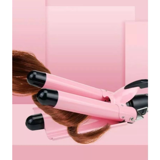 Chapinha Triondas Ondulador Formador Triplo 22mm Modelador de Cachos Onda Cabelo Cerâmica 200°C