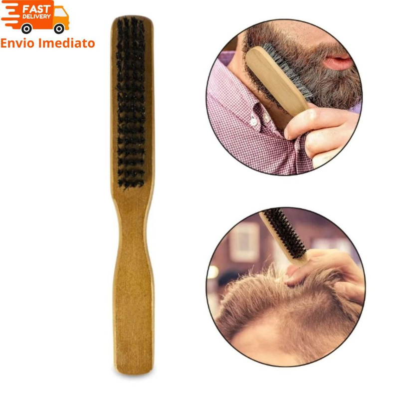 Escovinha Escova Pente Disfarce Madeira Para Cabelo E Barba