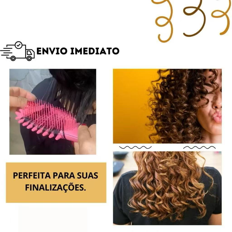 Escova Onda Finalizadora Beauty Flash Definição de Cachos e Finalização para Cabelo Cacheado Crespo MANIA