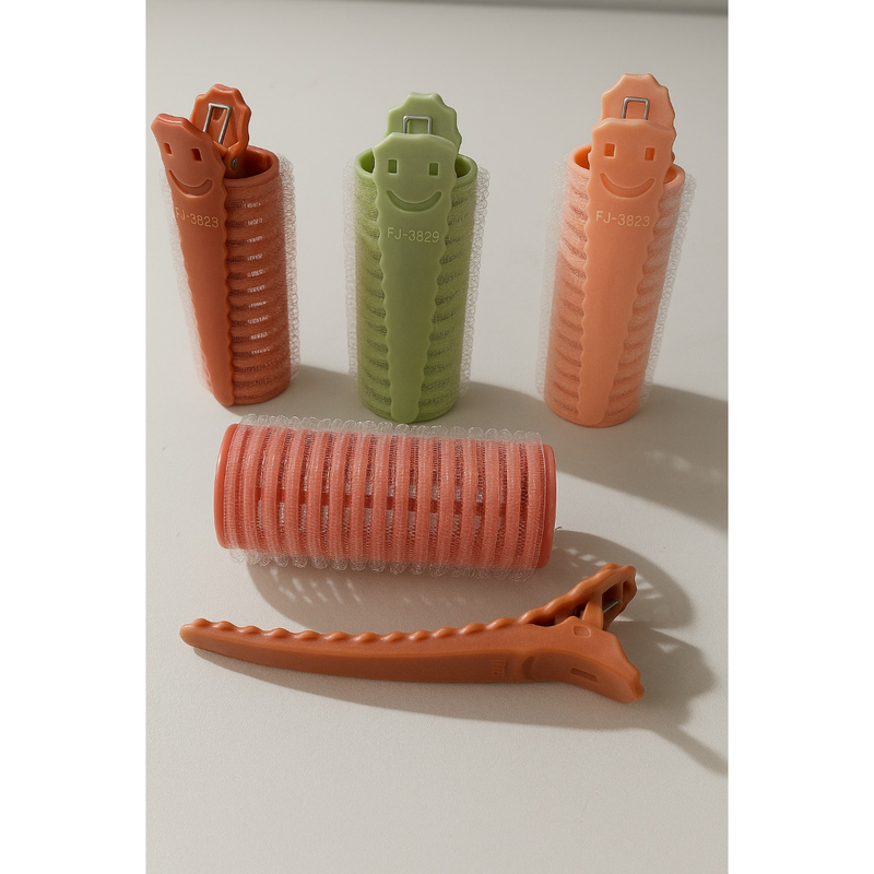 Kit 10 Bobs de Velcro + 10 Prendedores – Modeladores de Cabelo DIY – Tamanho Único 6,3x2,5cm