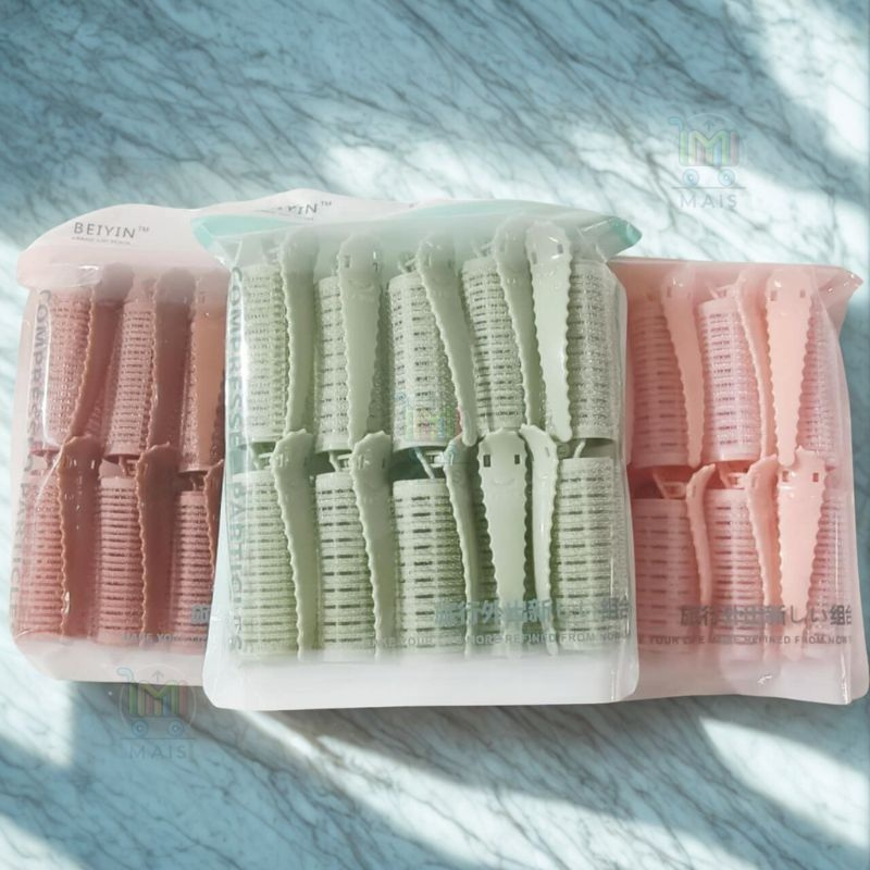 Kit 10 Bobs de Velcro + 10 Prendedores – Modeladores de Cabelo DIY – Tamanho Único 6,3x2,5cm