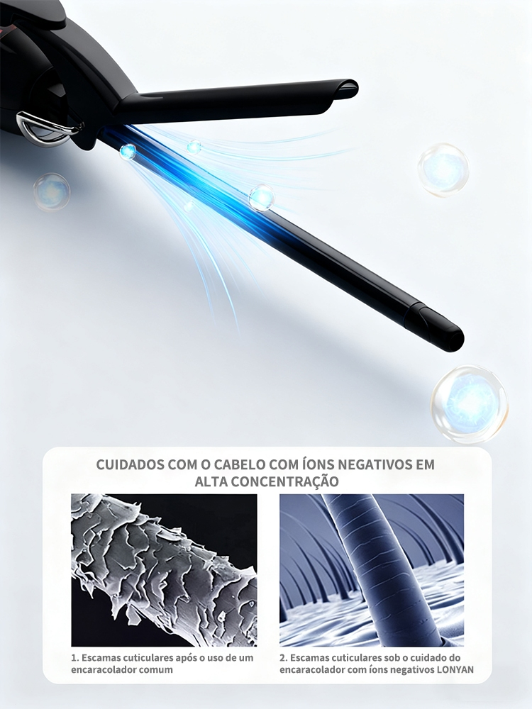 9 mm Modelador de Cachos Ionização Bivolt 220V 127V Anti Frizz À Prova Negativos Sem Danos Ao Cabelo Rápido Aquecimento