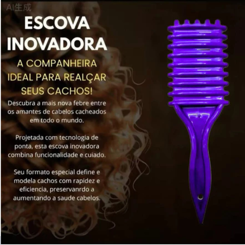Escova Onda Finalizadora Beauty Flash Definição de Cachos e Finalização para Cabelo Cacheado Crespo MANIA