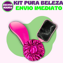 Kit Pura Beleza - 1 Escova Magica + 1 Escova Raquete + Toca De Cetim + Anti Frizz - De Desembaraçar Cabelo