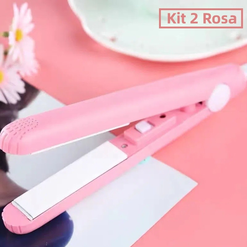 Mini Chapinha Prancha De Cabelo Pequena Portátil Chapinha Profissional Com Case Transporte Bivolt