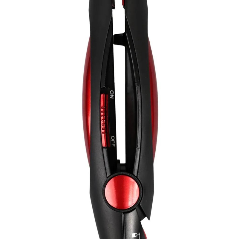 Prancha de Cabelo Alisadora Chapinha Bivolt 110/220V Preta e Vermelha Útil Eletro 32W Liso Intenso Cabo Grande