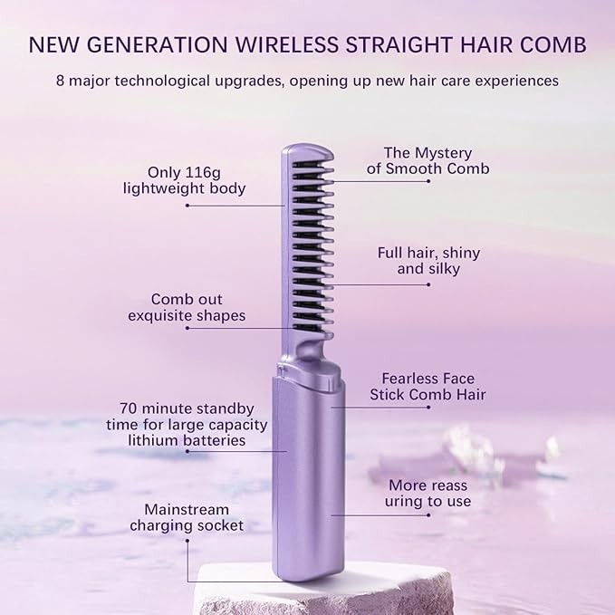 USB Hot Air Escova Alisador De Cabelo Sem Fio Secador Elétrico Recarregável Para Todos Os Tipos