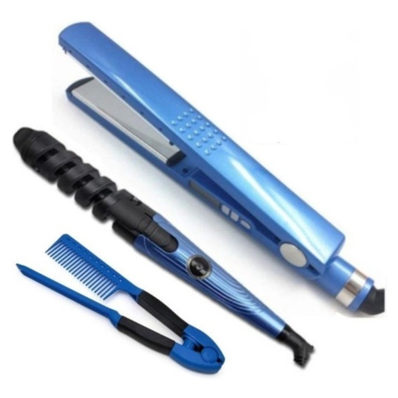 Kit 3 em 1- Prancha Chapinha Íon Titânio Iônica Profissional 450f Prancha de Cabelo 110/220v