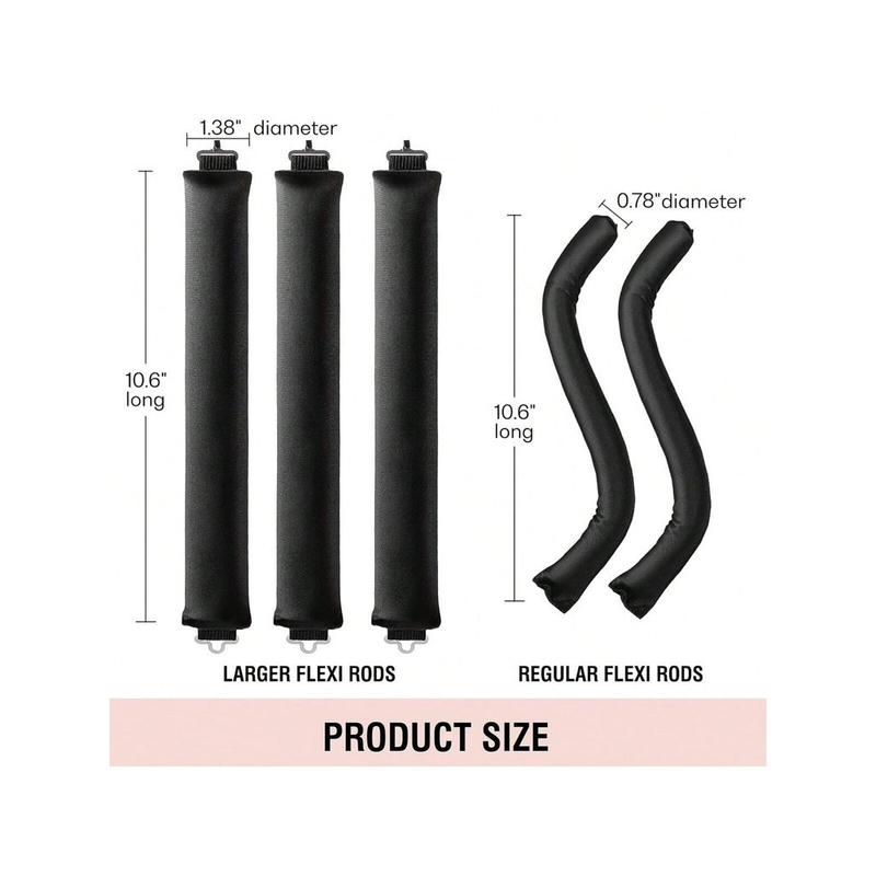 Modelador De Cabelo Sem Calor, Hastes Flexíveis Com Gancho, Haste De Ondulação Sem Calor Para Todos