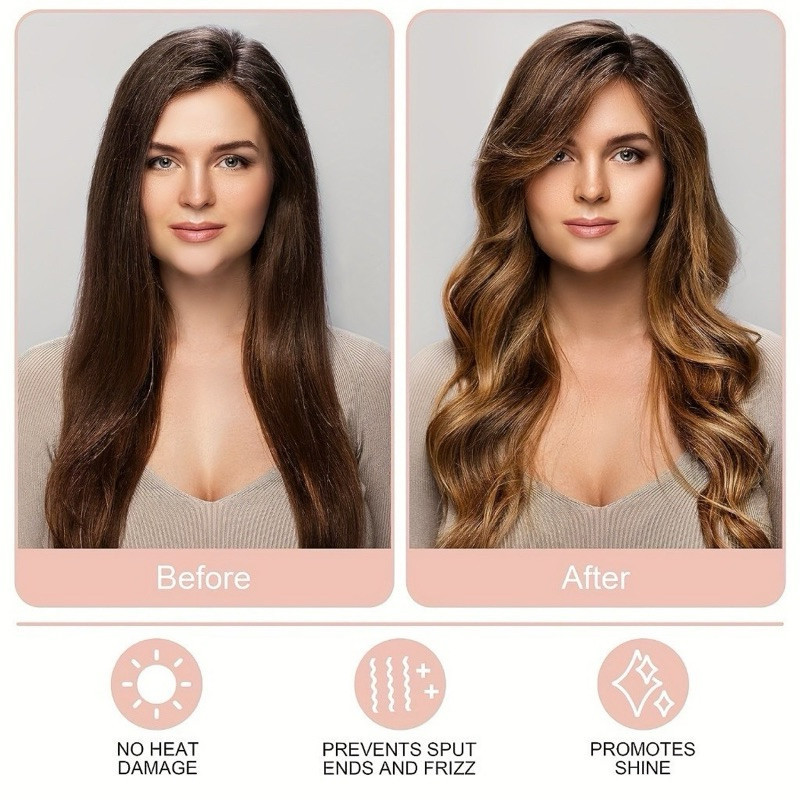 Modelador de Cachos Cabelo Curling Rod Cetim Sem Calor + 2 Scrunchies