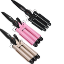 Chapinha Triondas Ondulador Formador Triplo 22mm Modelador de Cachos Onda Cabelo Cerâmica Para Longo E Curto 200°C