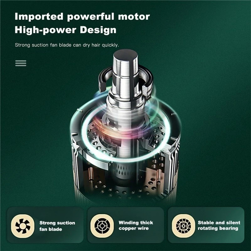 3 Em 1 Secador De Cabelo Escova Secadora Íon Negativo Poderoso Pente De Ar Quente110V