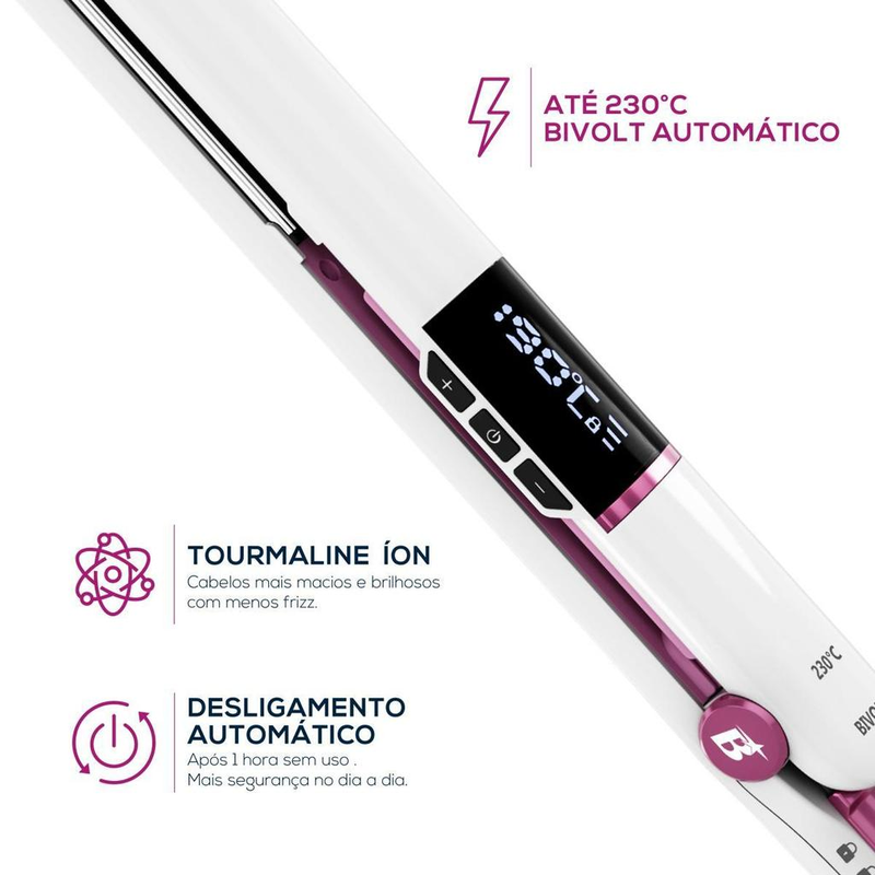 Prancha de Cabelo Britânia Íon Tourmaline Bivolt BPRE01A