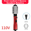Kit 2 em 1 Escova Secadora Rotativa 110v + Chapinha Profissional Bivolt Titanium