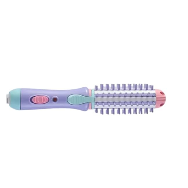 Mini Escova enrola cabelo chapinha bivolt portátil alisadora 2em1