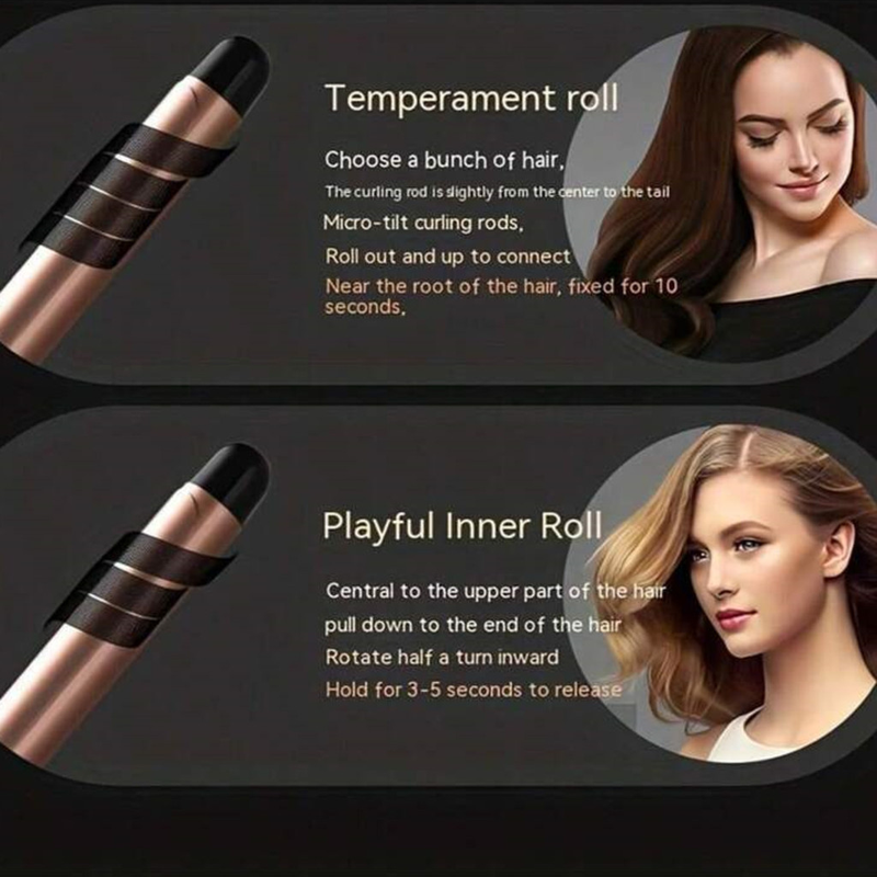 Modelador de cachos elétrico, aquecimento rápido, adequado para cachos grandes e pequenos