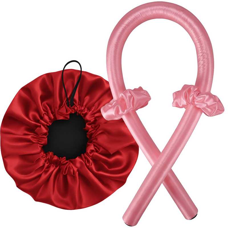 Kit Com Modelador De Cachos + Touca Cetim Dupla Face Com Regulador