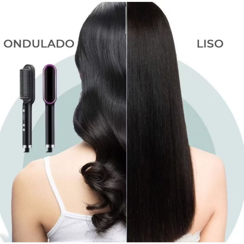Escova Alisadora Anion Hair Pro 3 em 1 , Secador, Chapinha e Modelador de Cachos Bivolt fang