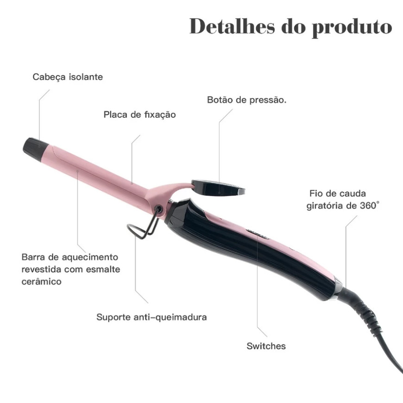 Modelador De Cachos Profissional 19mm Bivolt Ferro Ondulador